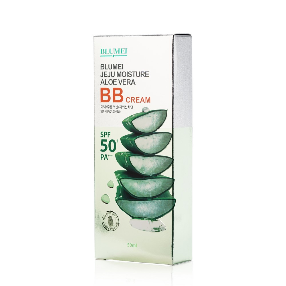 BB крем для лица Blumei увлажняющий с алоэ вера SPF 50 50мл. Фото 1.