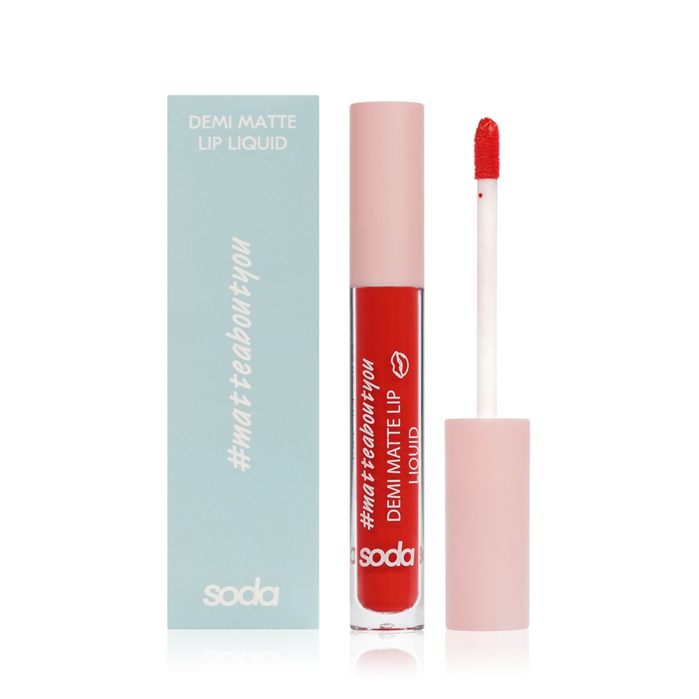 Жидкая матовая помада для губ Soda Demi Matte Lip Liquid #matteaboutyou 005 , 3,5мл. Фото 1.