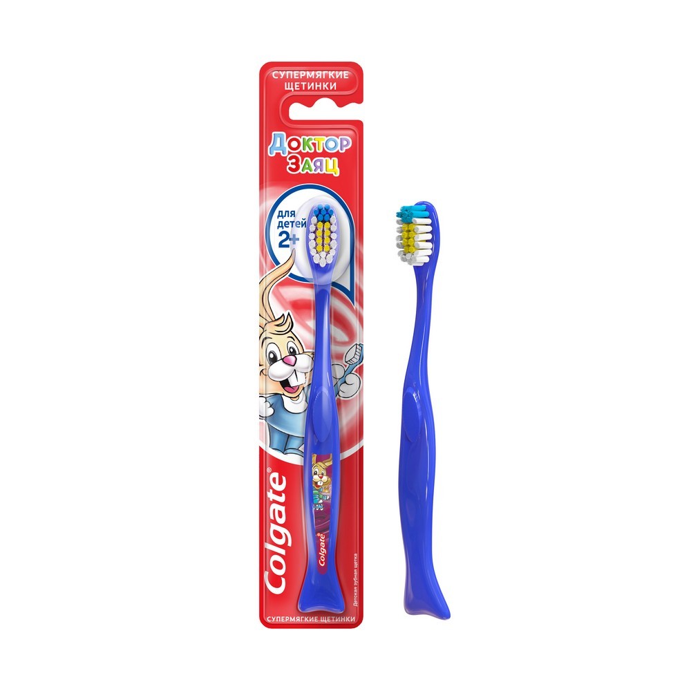 Детская зубная щетка Colgate Доктор заяц супер мягкая 2+. Фото 14.