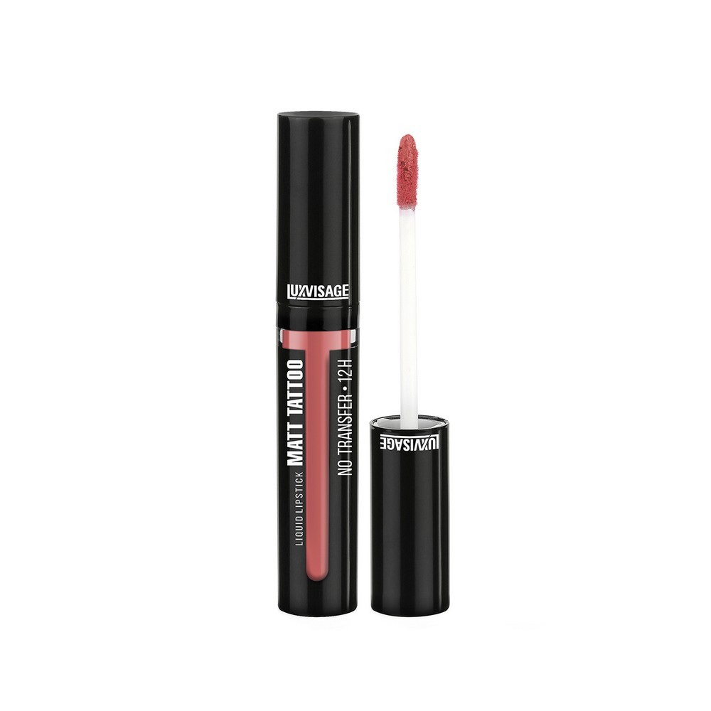 Жидкая помада для губ Luxvisage Matt Tattoo No transfer матовая 107 Coral pink. Фото 1.