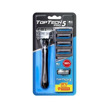 Мужской станок для бритья TopTech Pro 5 + 9 сменных кассет 5 лезвий.