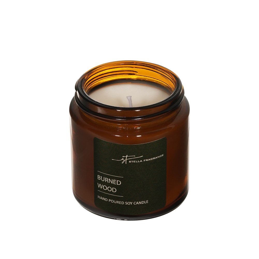 Свеча ароматическая Stella Fragrance Burned wood 90г. Фото 4.