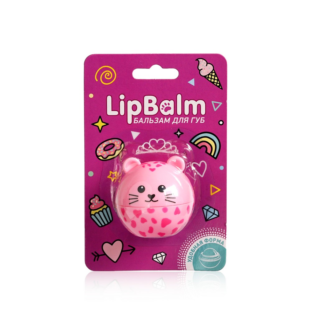 Бальзам для губ Lip Balm " Леопард " с ароматом клубники 6,5г. Фото 1.