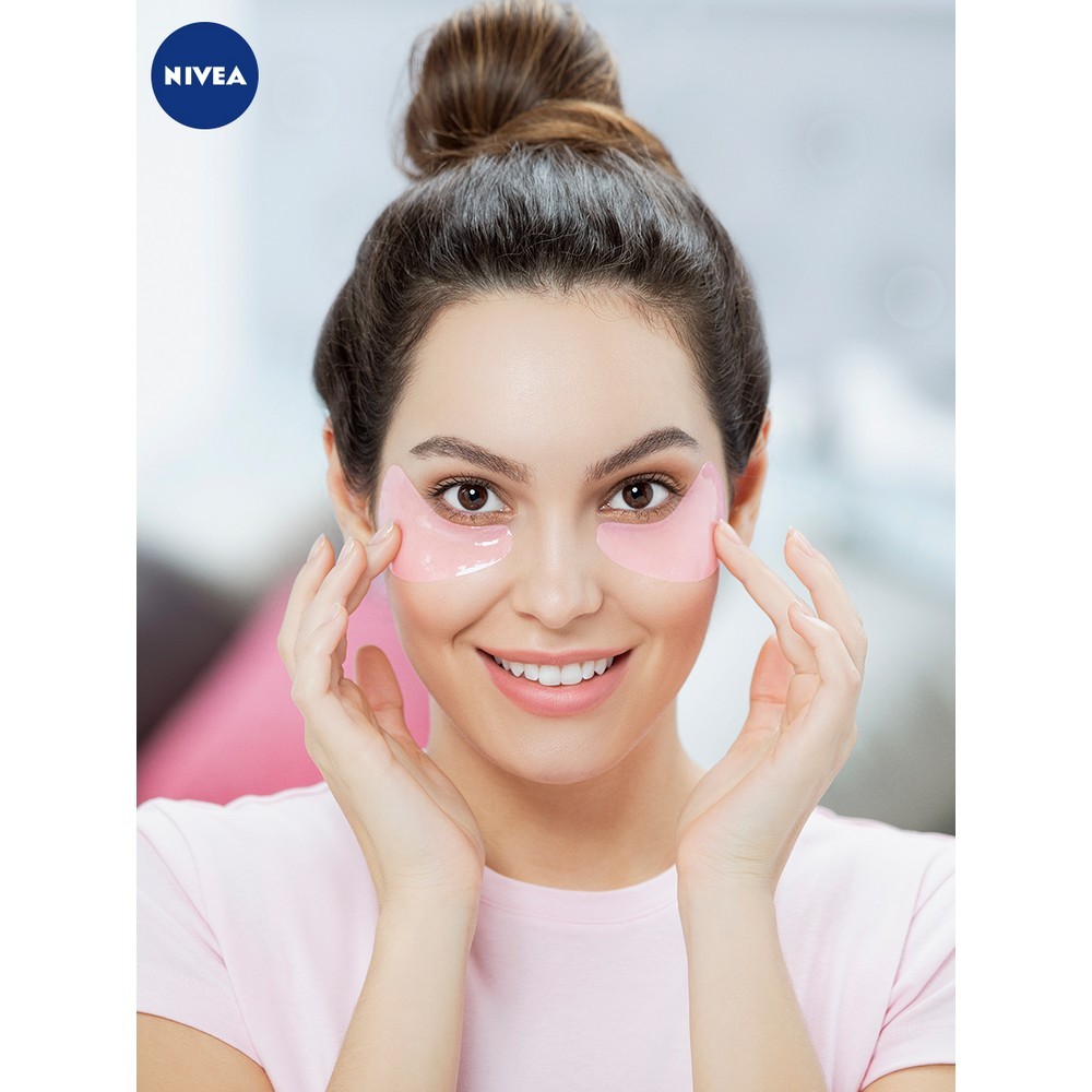 Гидрогелевые патчи для век NIVEA Organic rose " гиалуроновая кислота и органическая розовая вода " 16г. Фото 5.