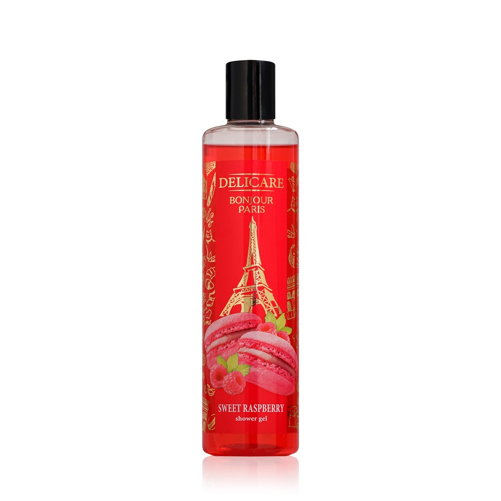 Женский подарочный набор Delicare ( гель для душа Bonjour Paris " Sweet Raspberry " 300мл + бурлящий шар для ванн " Lavender + apricot " 130г ). Фото 6.