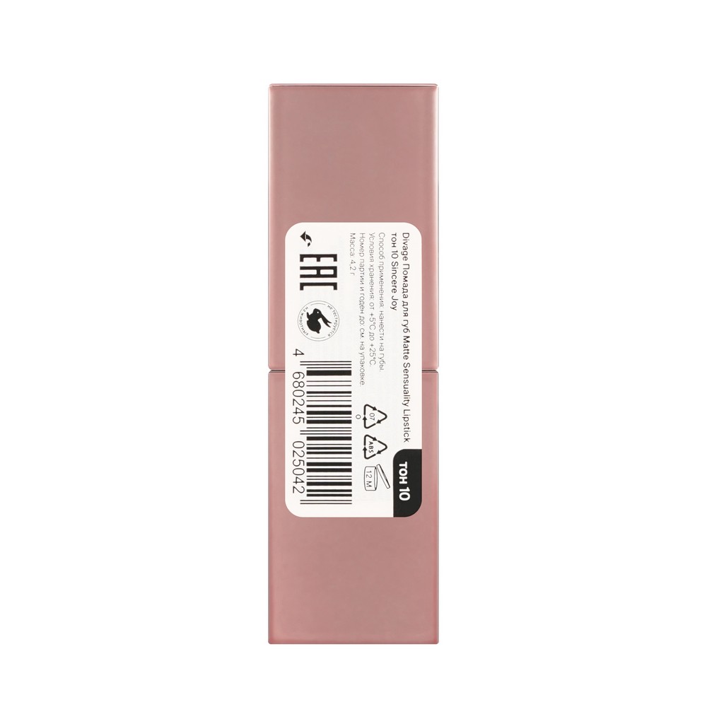 Матовая помада для губ Divage Matte Sensuality Lipstick 10 4г. Фото 4.