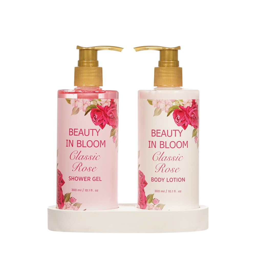 Женский подарочный набор Beauty In Bloom Classic Rose ( гель для душа 200мл + лосьон для тела 200мл ). Фото 5.