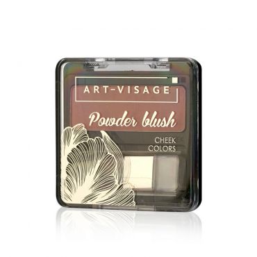 Компактные румяна для лица Art-Visage Powder Blush с кисточкой 302 Ice rose 3,8г.