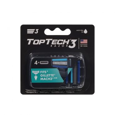 Мужские сменные кассеты для бритья TopTech Razor 3 , 4шт.