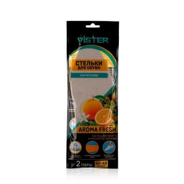 Ультратонкие парфюмированные стельки для обуви Vister Aroma Fresh , р.40-45 , 2 пары.