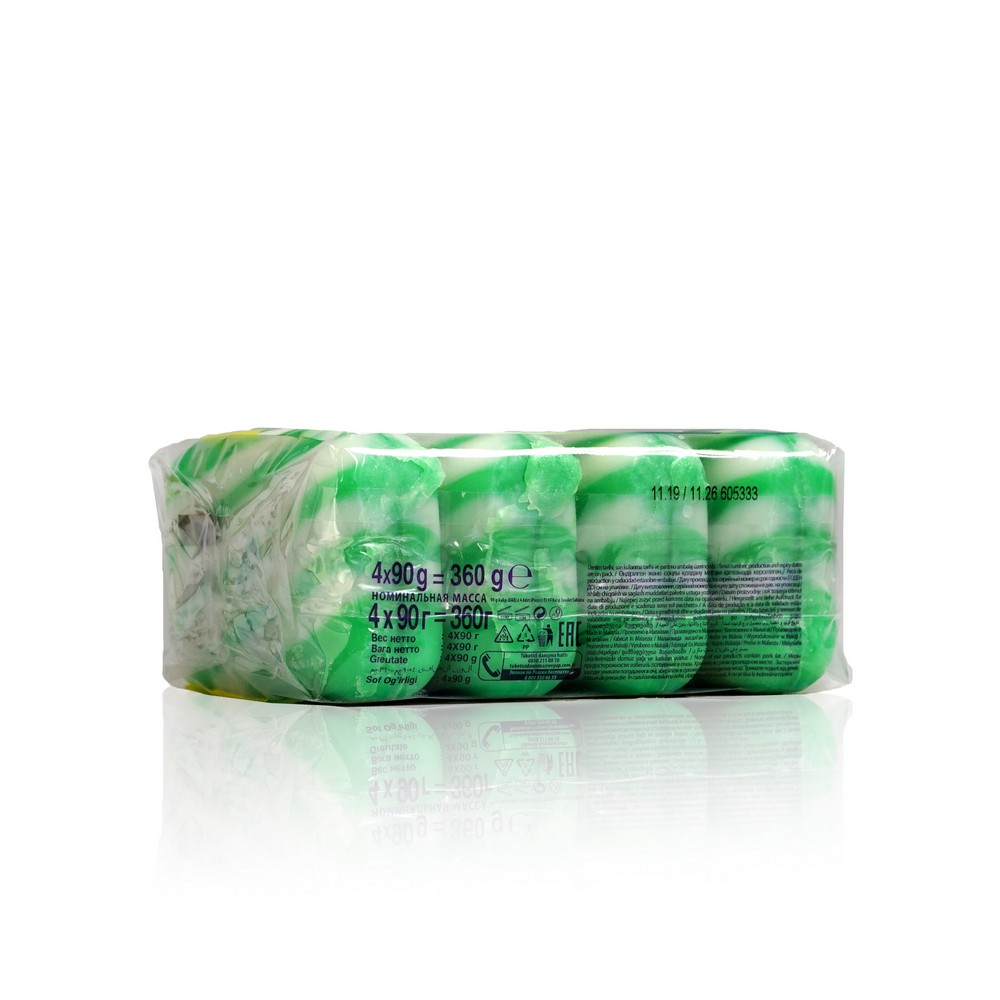 Туалетное мыло Duru Soft Sensations " Green Tea Extract & Cream " 1+1 4*90г. Фото 2.