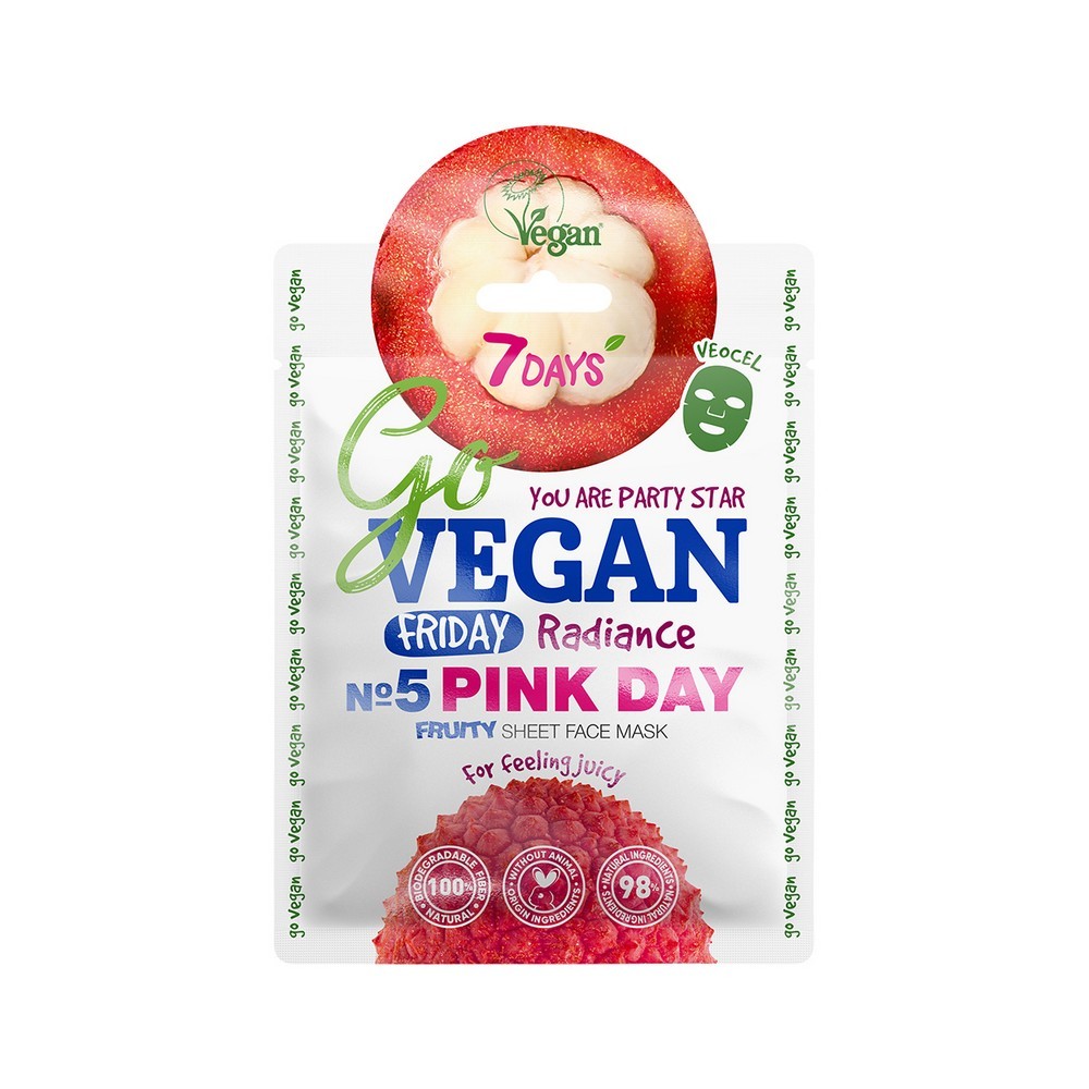 Тканевая маска для лица 7 days Go vegan " Fruity Friday 25г. Фото 1.