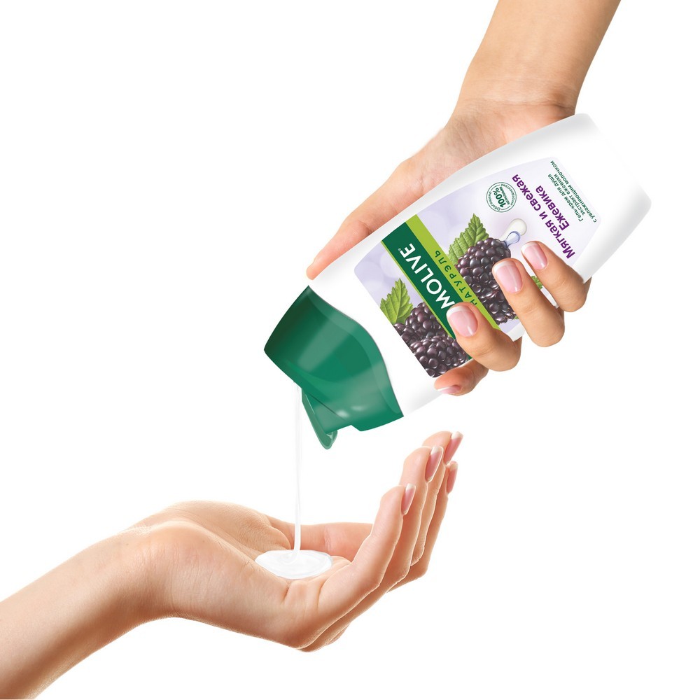 Гель - крем для душа Palmolive Натурэль " Мягкая и свежая ежевика " 250мл. Фото 6.
