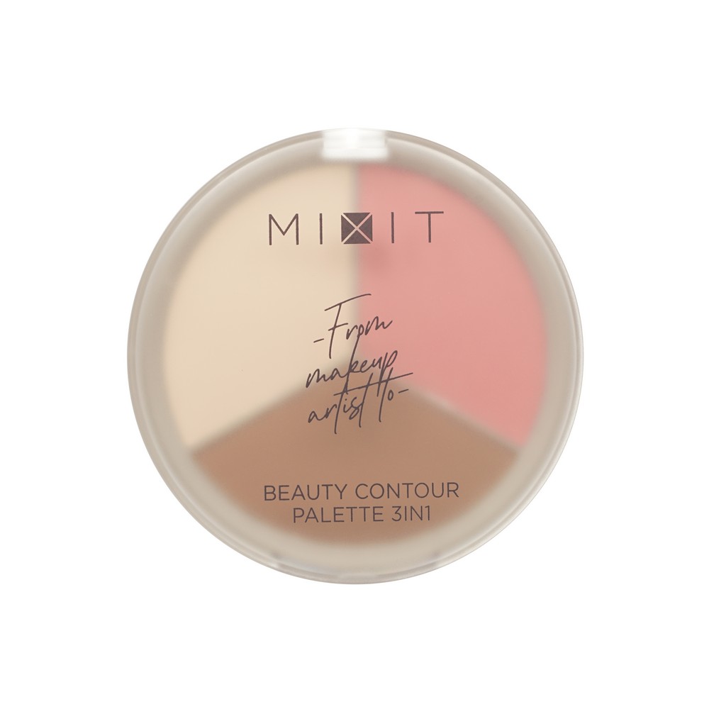 Палетка для скульптурирования лица Mixit Beauty Contour Palette 3 in 1 01 11г. Фото 3.