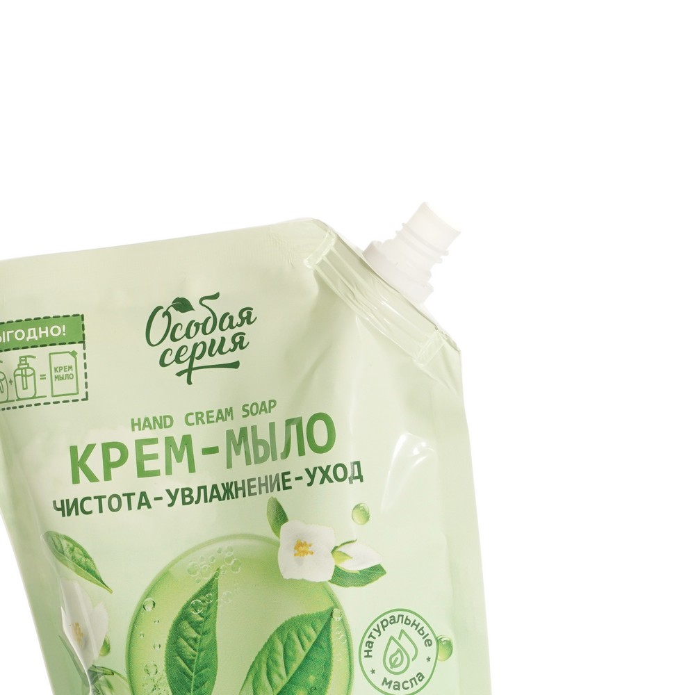 Жидкое крем - мыло Особая серия Зеленый чай 500мл. Фото 3.
