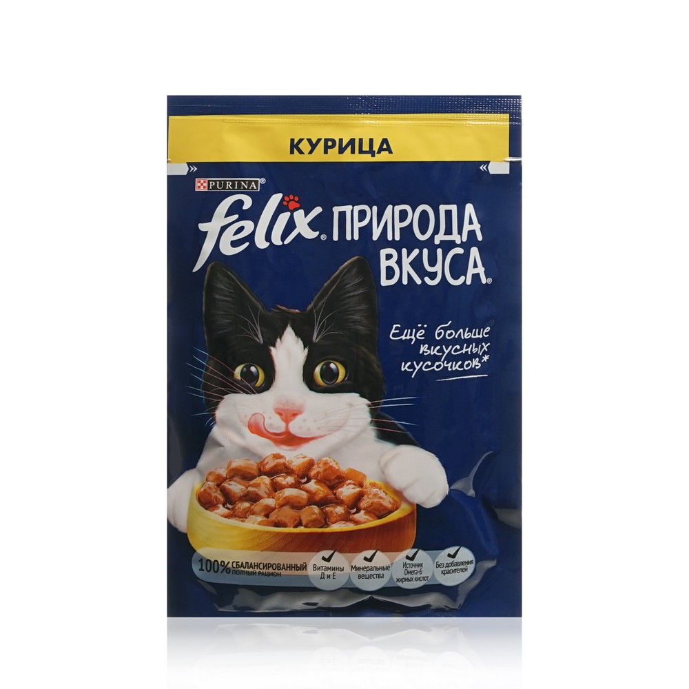 Влажный корм для кошек Felix Природа Вкуса " Курица " 75г