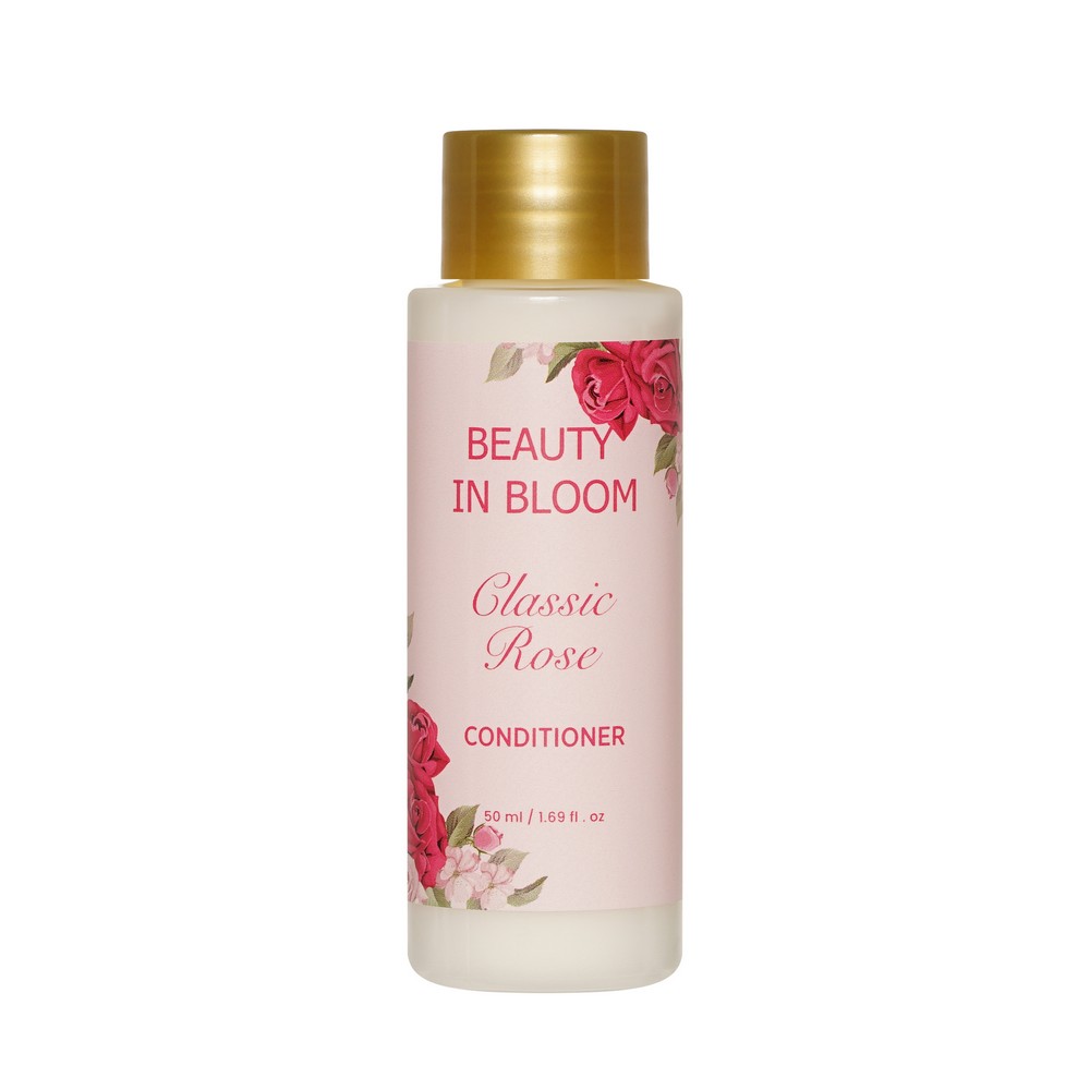 Женский подарочный набор Beauty In Bloom Classic Rose ( шампунь для волос 50мл + кондиционер для волос 50мл + гель для душа 50мл + лосьон для тела 50мл ). Фото 8.
