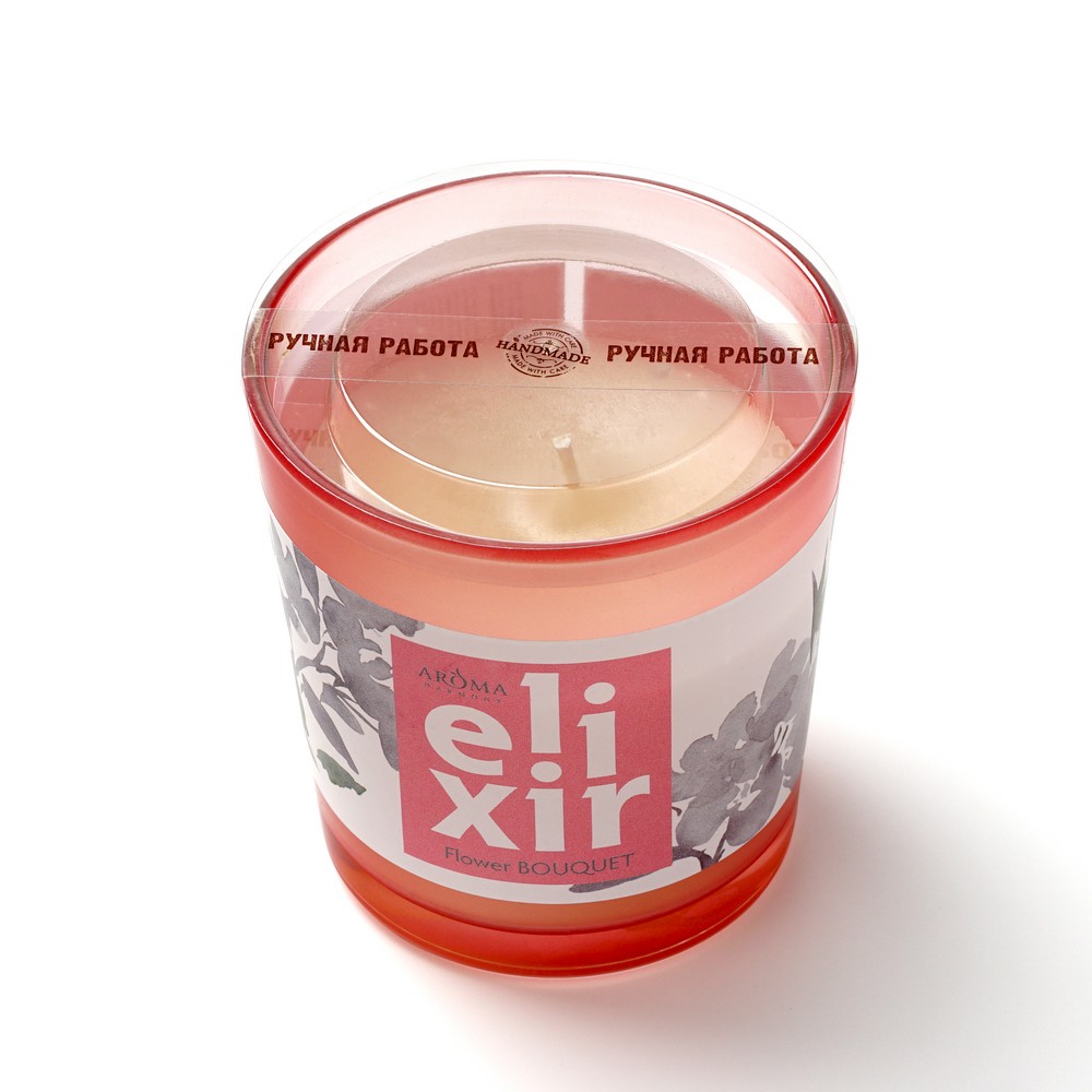 Свеча ароматическая Aroma Harmony Elixir " Flower bouquet " 140г. Фото 2.