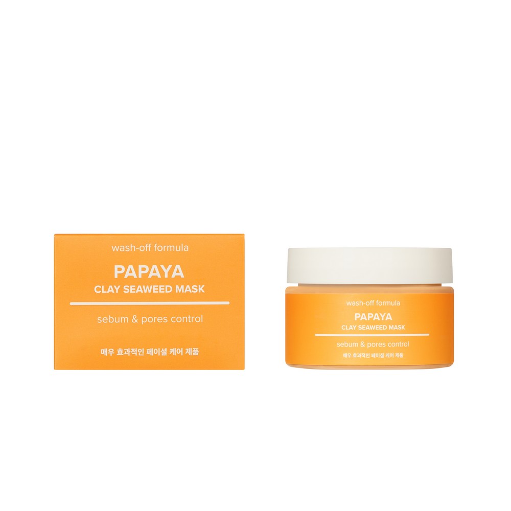 Восстанавливающая маска для лица с папайей NSC Papaya Clay Seaweed mask 120г. Фото 1.