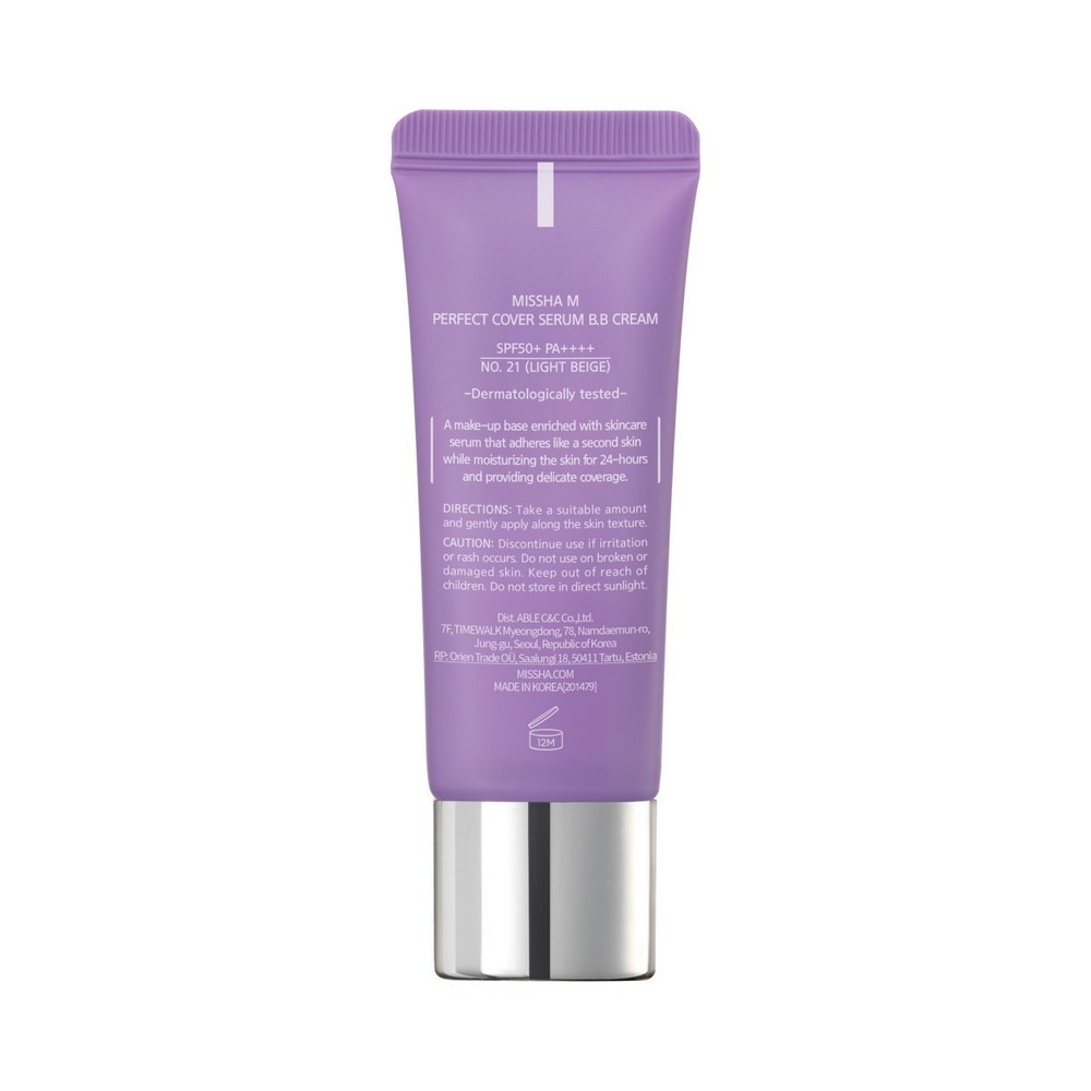 Тональный BB крем для лица Missha M Perfect Cover Serum с антивозрастной сывороткой SPF 50+ 21 20мл. Фото 4.