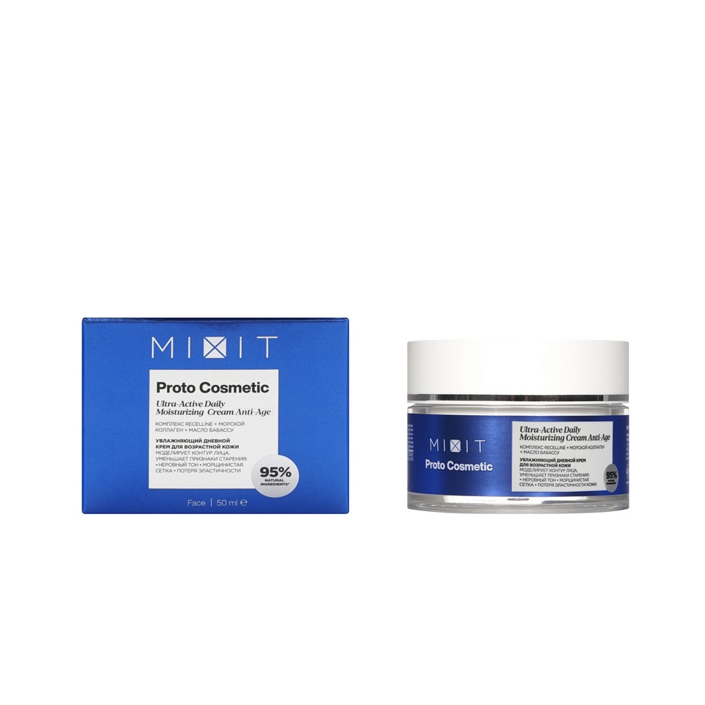 Увлажняющий дневной крем для возрастной кожи лица Mixit Proto Cosmetic 55+ 50мл. Фото 1.