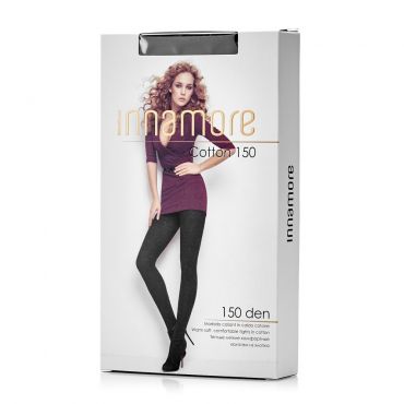 Хлопковые колготки Innamore Cotton женские 150den Nero 2 размер.