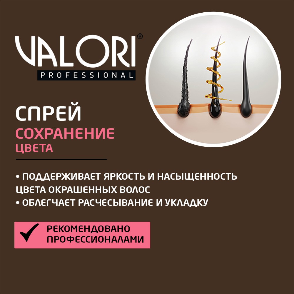 Двухфазный кондиционер - уход для окрашенных волос Valori Professional Color Power с маслами 200мл. Фото 5.