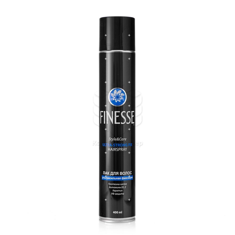 Лак для укладки волос Finesse Style & Care Сверхсильная фиксация (4) 400мл. Фото 1.