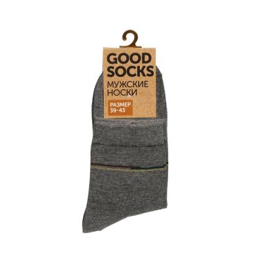 Мужские однотонные носки Good Socks Цветные полоски Темно-серый р.39-43.