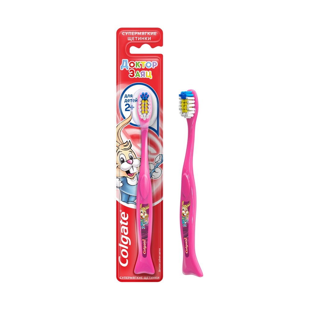 Детская зубная щетка Colgate Доктор заяц супер мягкая 2+. Фото 16.