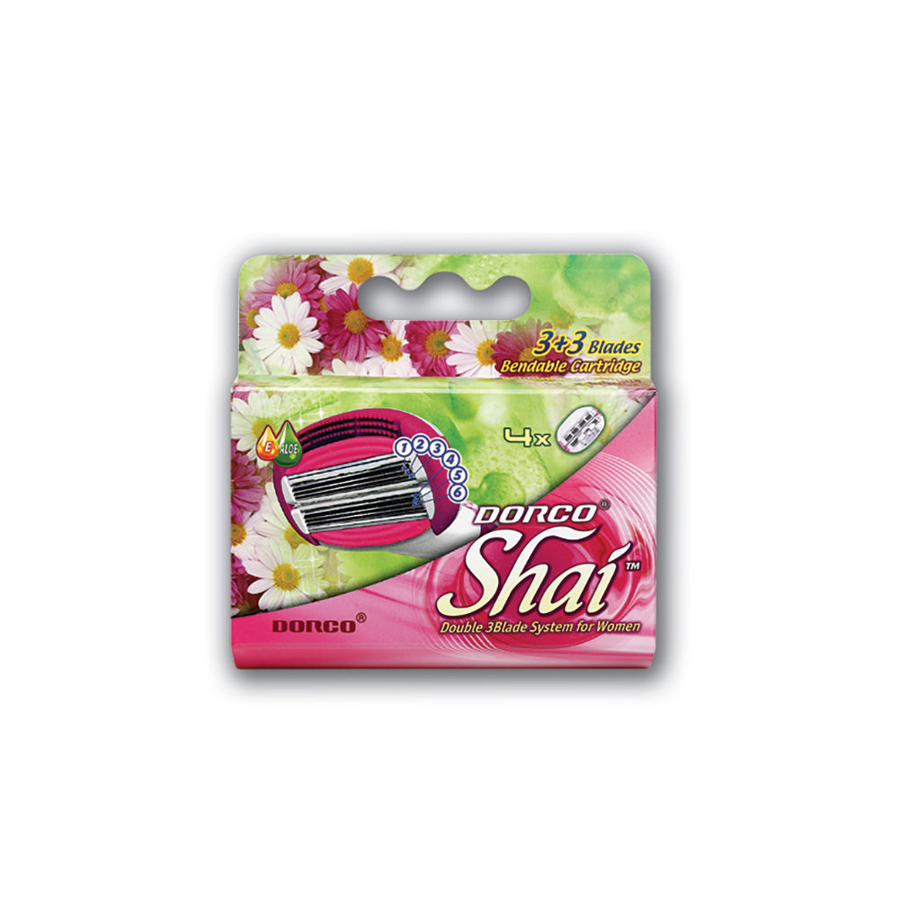 Кассеты для станка Dorco Shai 3+3 Blades сменные 4шт. Фото 1.