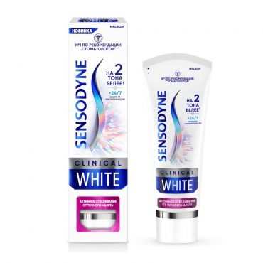 Зубная паста Sensodyne Clinical White Активное отбеливание от темного налета 75мл.