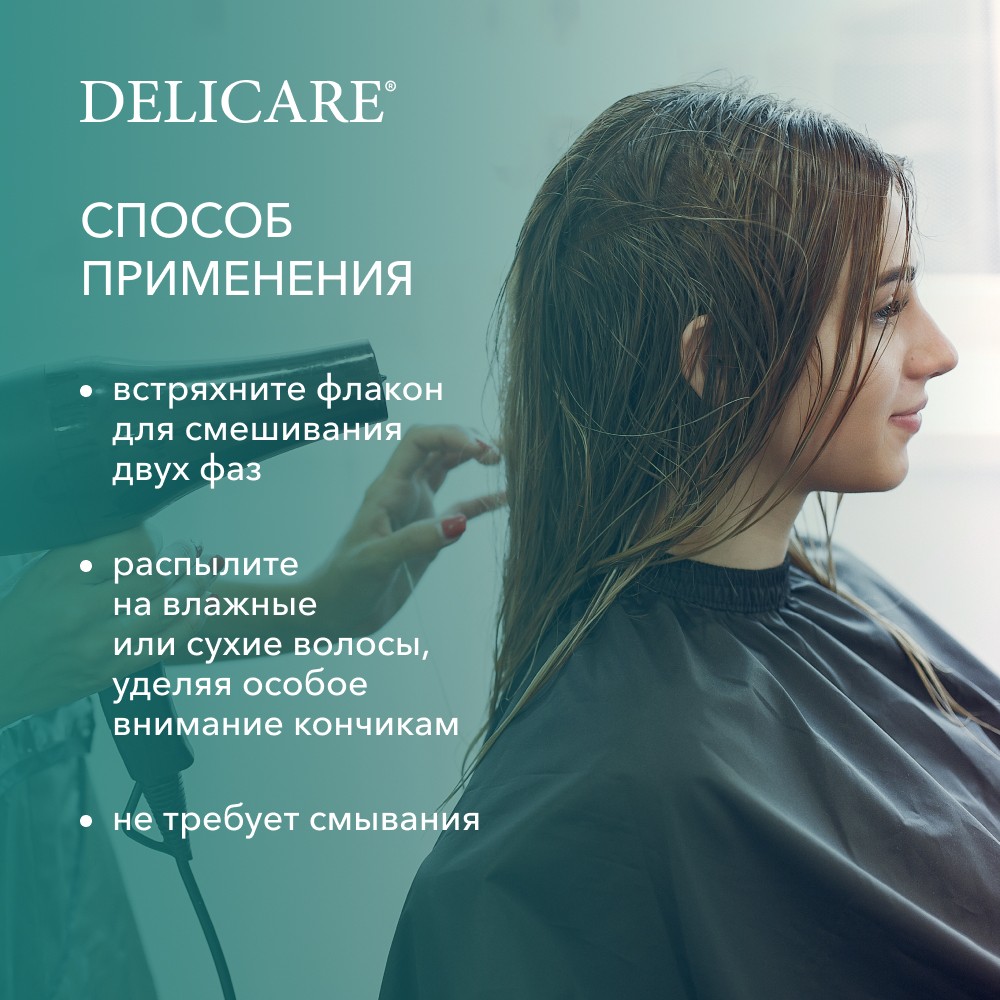 Двухфазный спрей - уход для окрашенных волос Delicare Professional " защита цвета " 250мл Вид№7