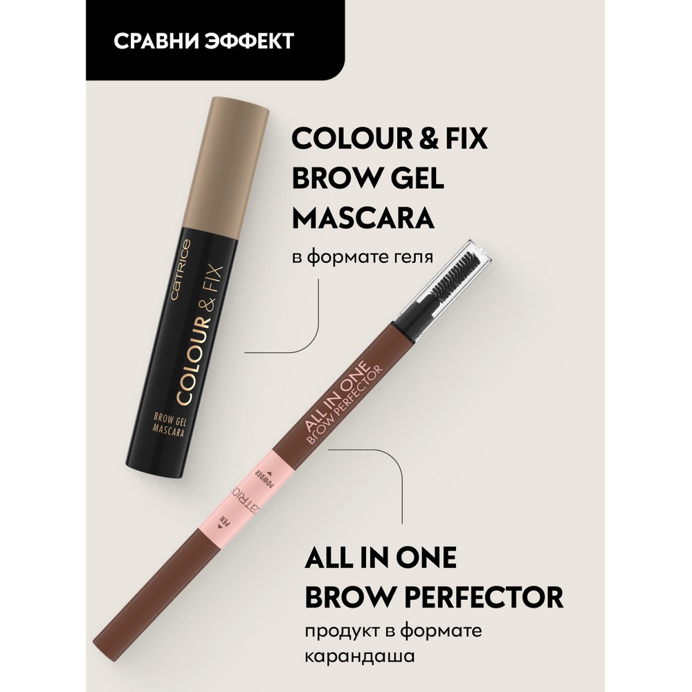 Гелевая тушь для бровей Catrice Colour & Fix brow gel mascara 020 5мл. Фото 6.