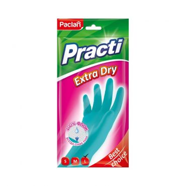 Перчатки резиновые для чувствительной кожи рук Paclan Practi Extra Dry L Тиффани.