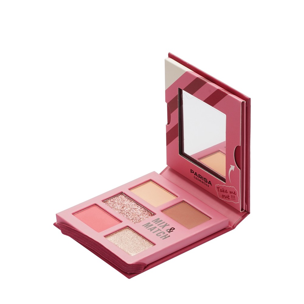 Палетка теней для век Parisa Cosmetics Mix & Match 5 оттенков Pink 7,2г. Фото 4.