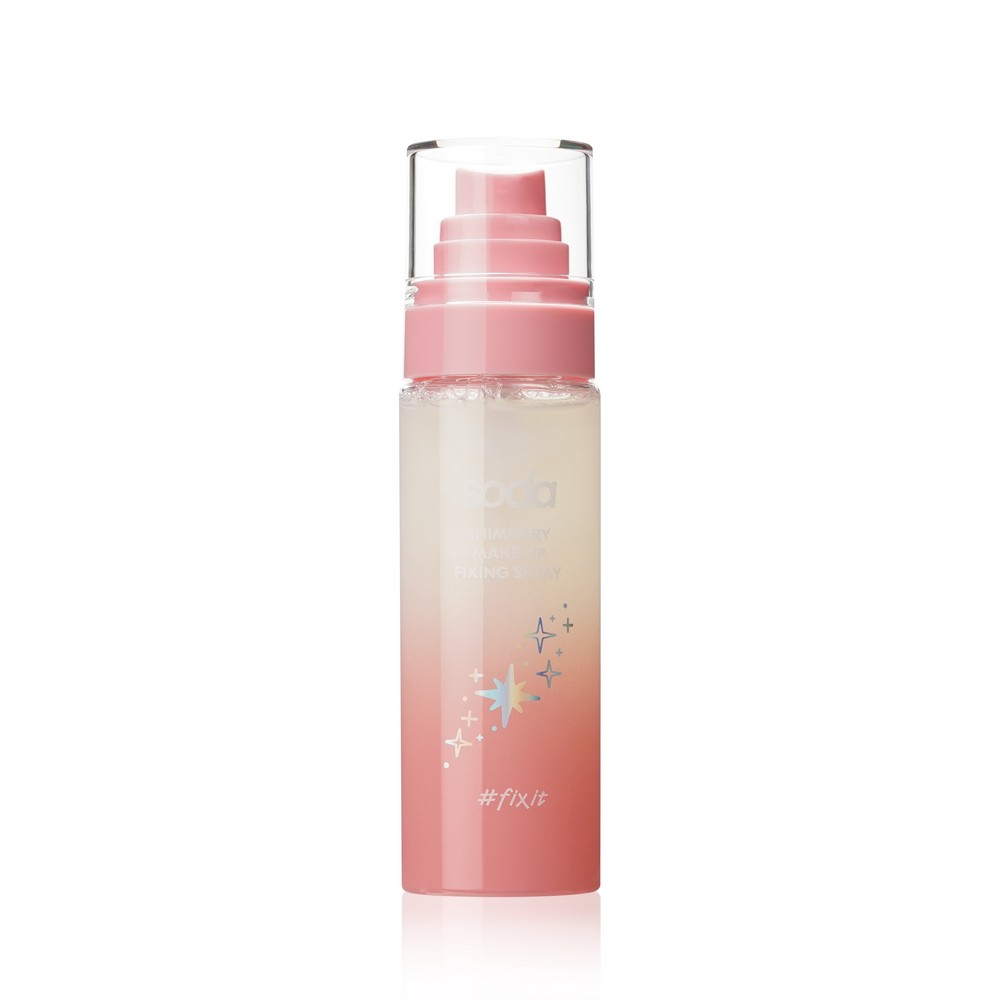 Мерцающий фиксатор для лица Soda Shimmery Make Up Fixing Spray #fixit 100мл. Фото 2.