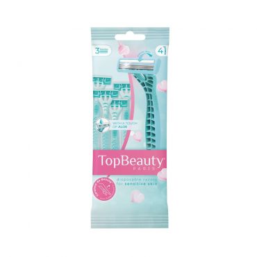 Женские одноразовые станки для бритья TopBeauty 3 лезвия 4шт.
