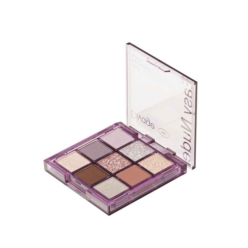 Палетка теней для век Divage Easy Nude Plum eyeshadow palette 9 оттенков 9г. Фото 5.