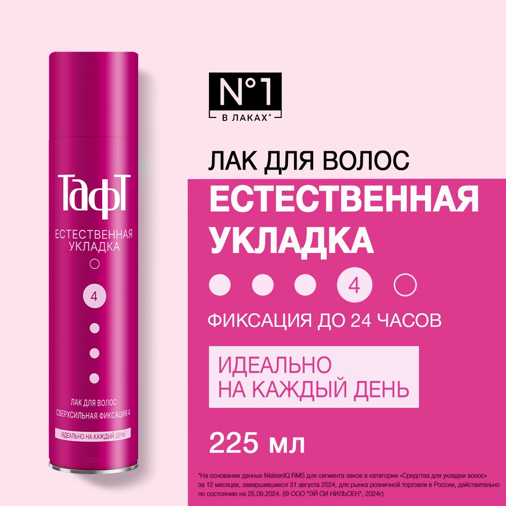 Лак для волос Тафт Естественная укладка сверхсильная фиксация (4). Фото 3.