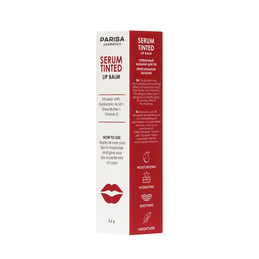 Оттеночный бальзам для губ Parisa Cosmetics Serum Tinted Lip Balm 01 3,2г. Фото 4.