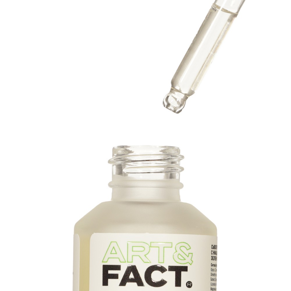 Себорегулирующая сыворотка для лица Art&Fact Niacinamide 20%+Green tea leaf extract+Panthenol 30мл. Фото 6.