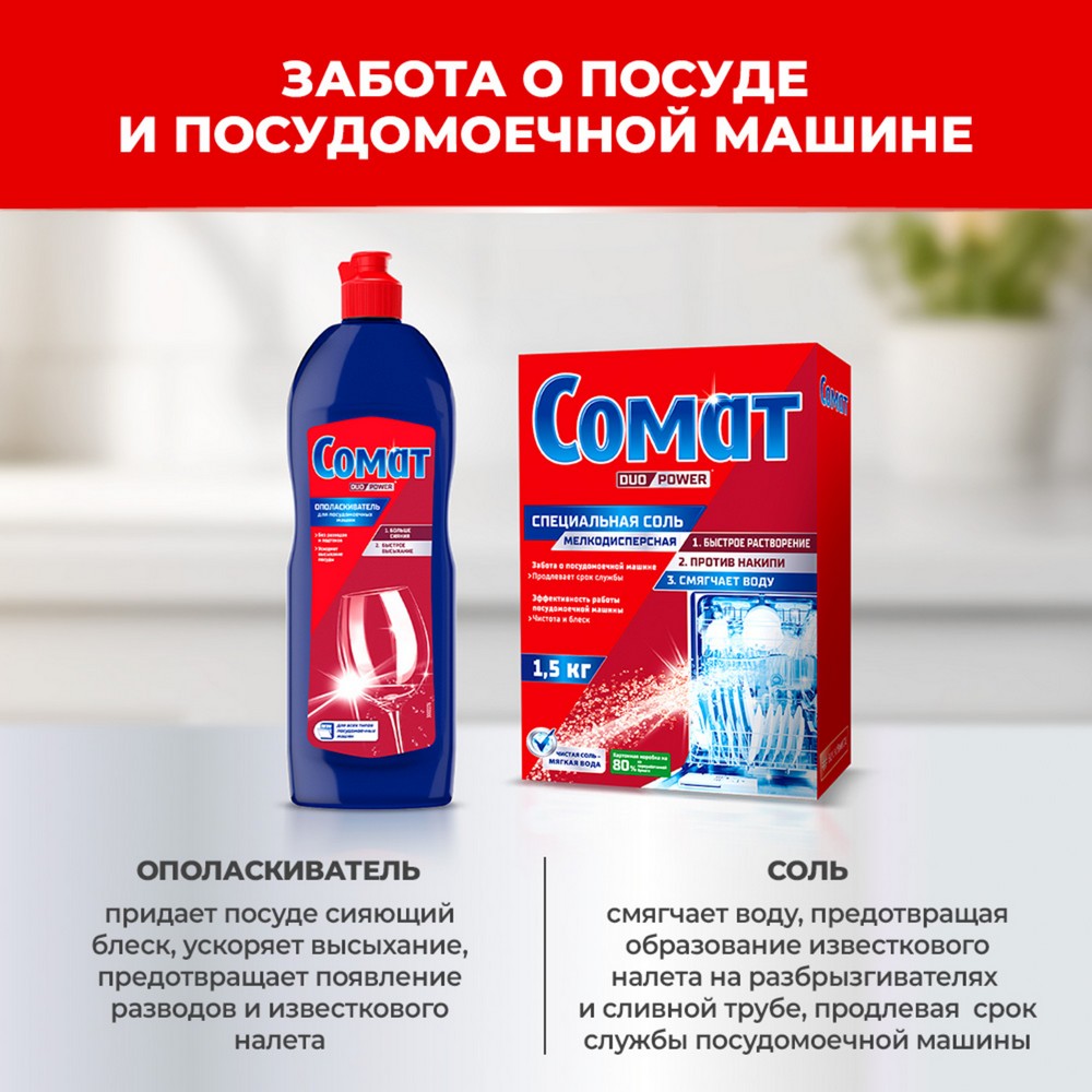 Очиститель для посудомоечных машин Сомат Duo Power 250мл. Фото 9.