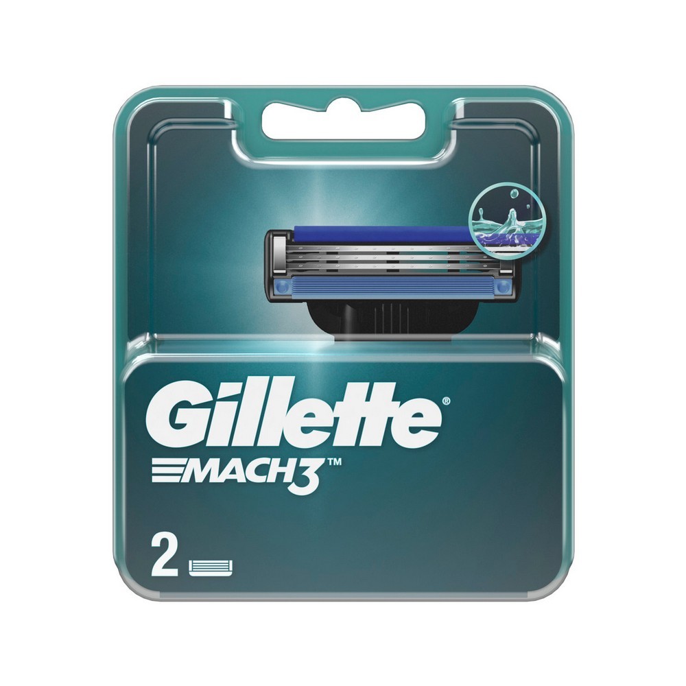 Кассеты для станка Gillette Mach 3 сменные 2шт. Фото 1.