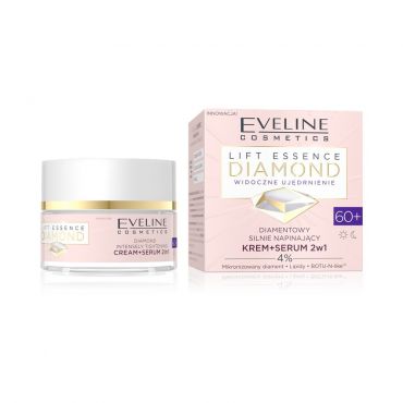 Бриллиантовый подтягивающий крем - сыворотка 2 в 1 Eveline Lift Essence Diamond 60+ 50мл.