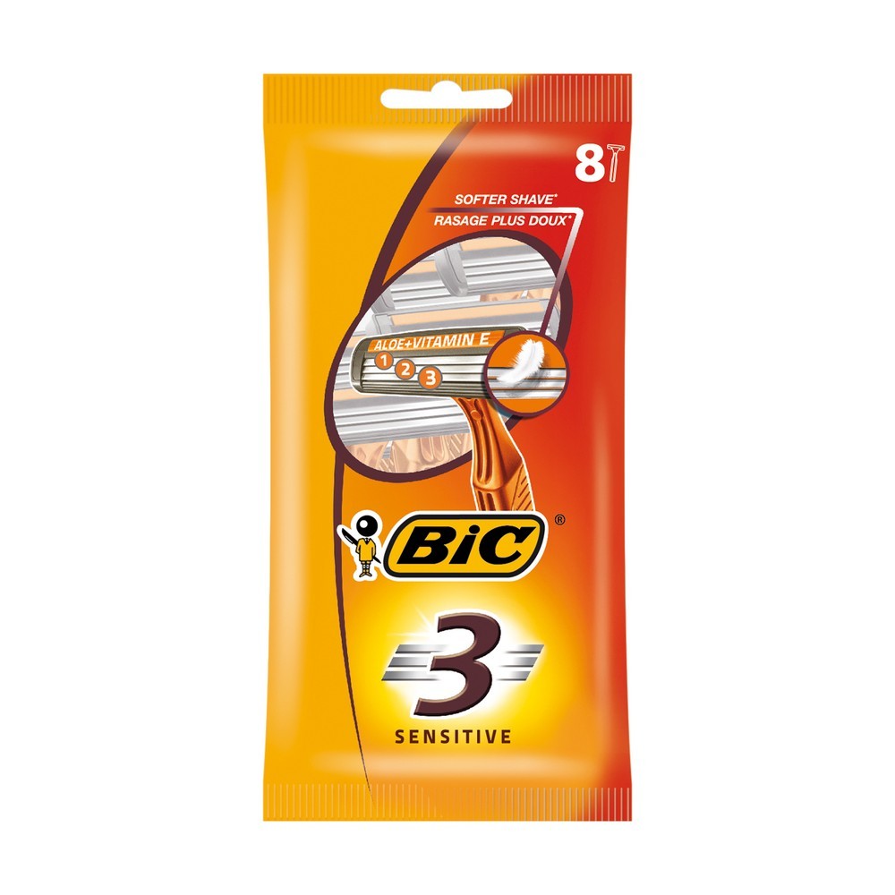 Мужские одноразовые станки для бритья Bic Sensitive 3 8шт