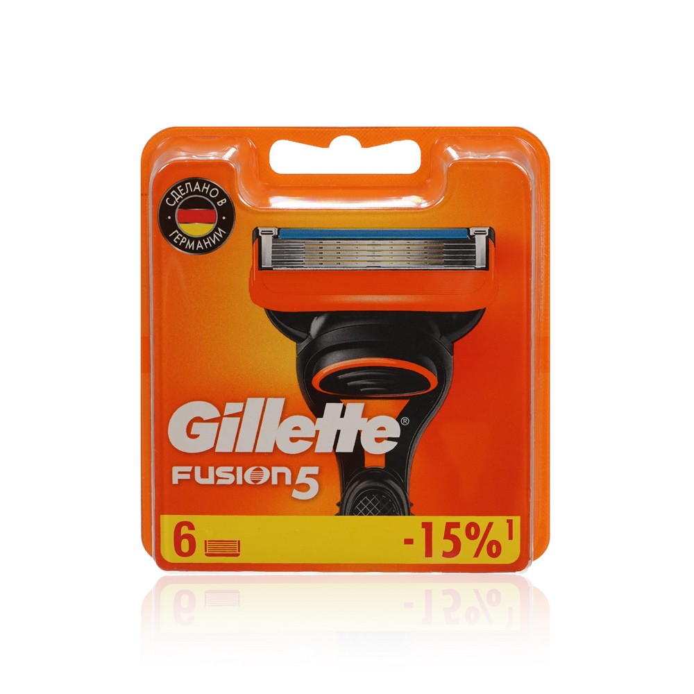 Кассеты для станка Gillette Fusion сменные 6шт. Фото 1.