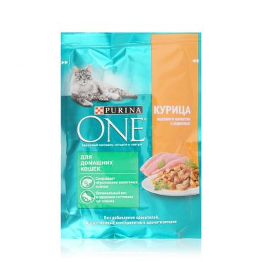 Влажный корм для домашних кошек Purina One с курицей 75г.