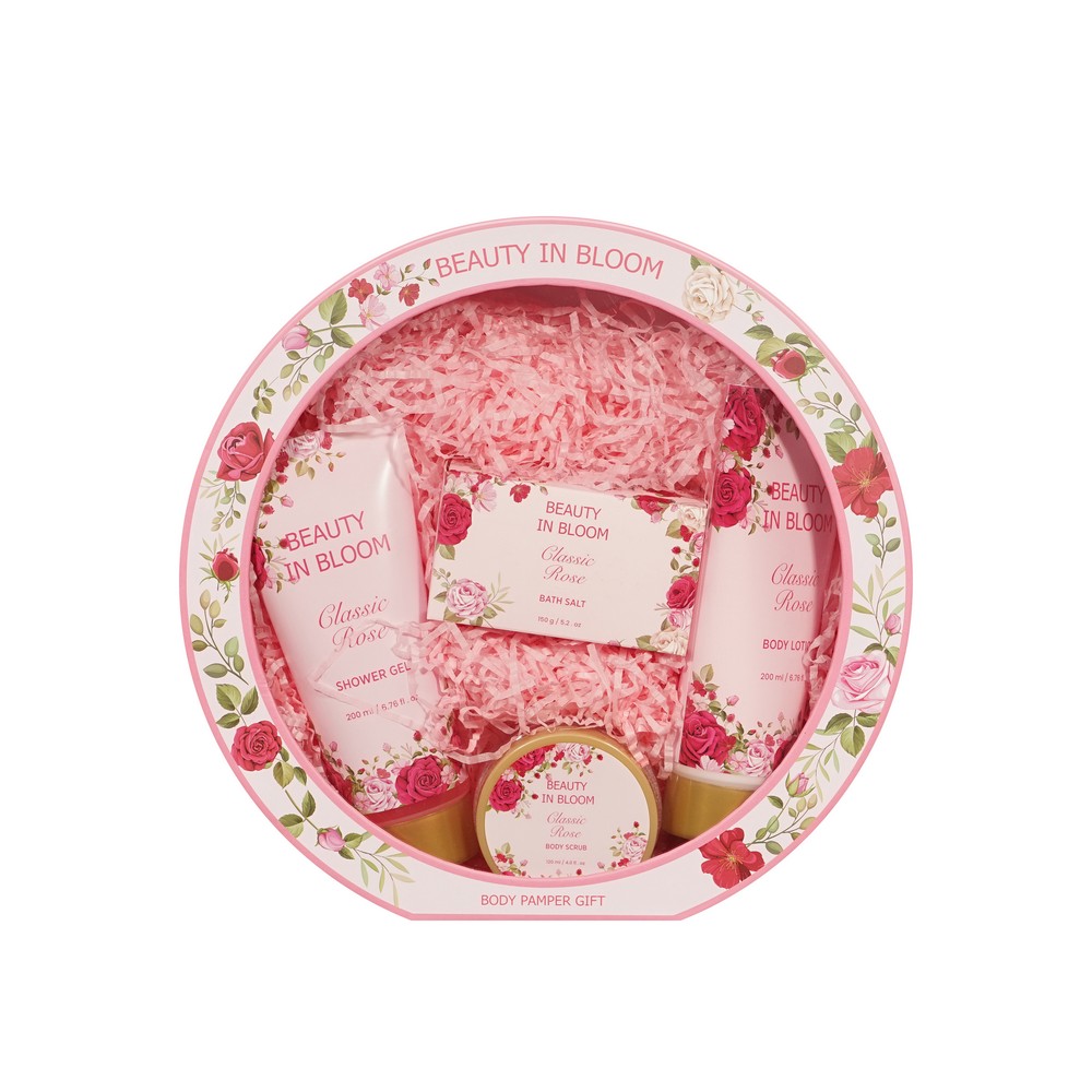 Женский подарочный набор Beauty In Bloom Classic Rose гель для душа 200мл лосьон 200мл скраб для тела 120мл соль для ванн 50г 1299₽
