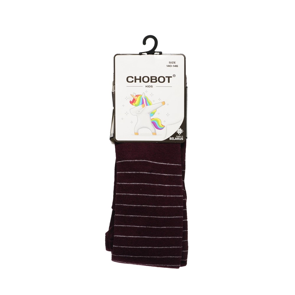 Детские колготки Chobot Kids Полоска/Люрекс Бордо р.140-146. Фото 1.